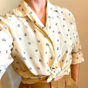 Vintage Dalton Cream Silk Blouse